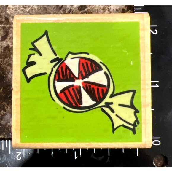 Peppermint Candy Wood Mounted Rubber Stamp By Oogaloo - Picture 1 of 4